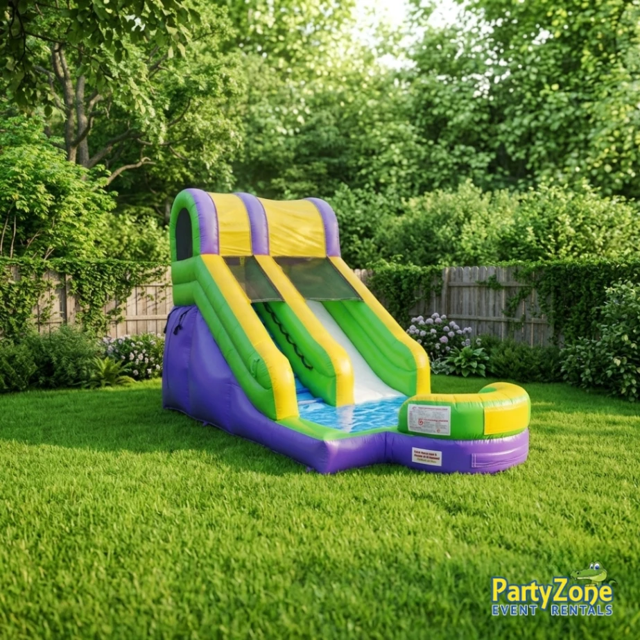 15ft Mambo Splash water slide rental for Arabi LA grade-school birthday parties in 70032