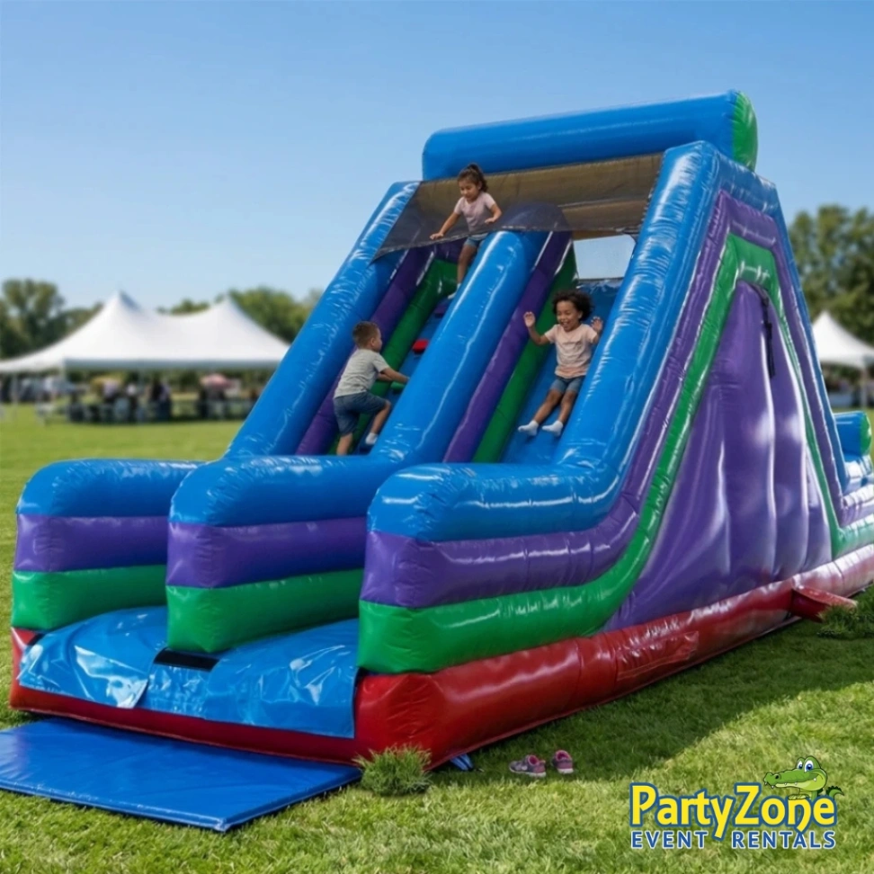 17ft dual lane dry slide rental for Arabi LA school events and birthdays in 70032