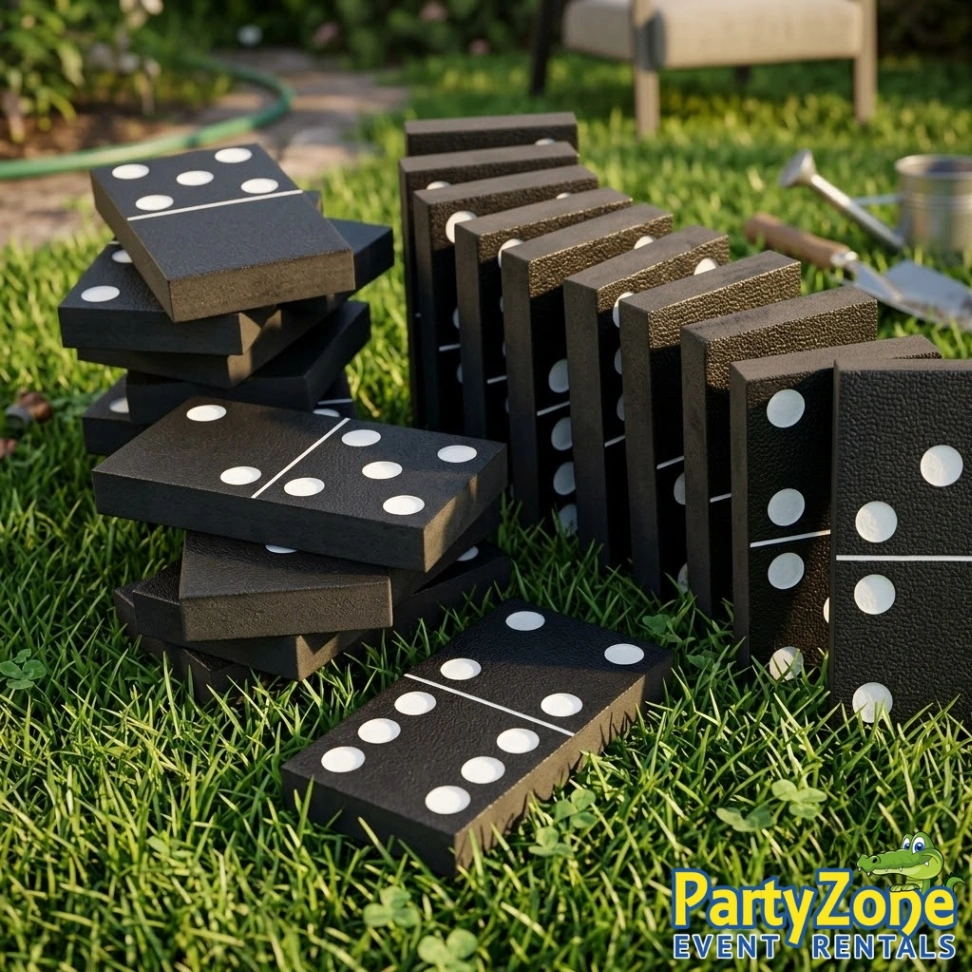 Giant Dominoes yard game rental for Arabi LA reunions and block parties in 70032